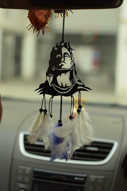 Hanging Car Accessories Dream Catcher with Lord Adiyogi Shiva Emblem